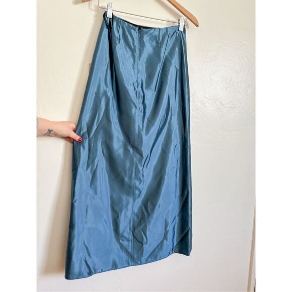 Jessica McClintock y2k 90s blue maxi skirt size 2 - Picture 8 of 13